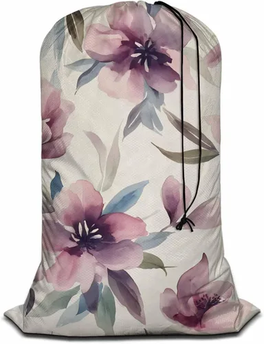 Vista 12 de Swono Bolsa grande de ropa sucia de alpaca para cesta de lavandería, diseño de llamas de dibujos animados, animales lindos, lavable a máquina