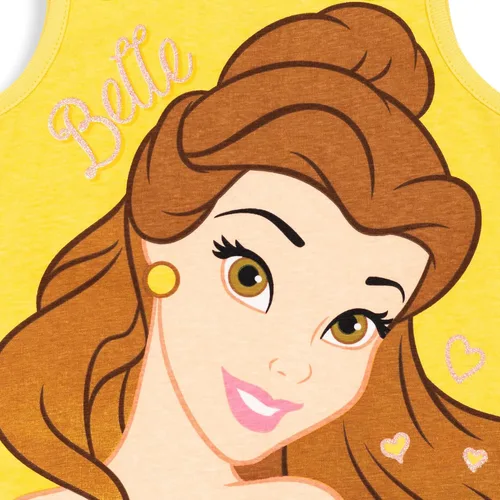 Vista 7 de Disney Princesa Ariel Moana Jasmine Rapunzel Belle - Camiseta y pantalones cortos para niñas