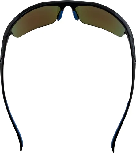 Vista 4 de Shakedown - Gafas de sol envolventes deportivas y de motocicleta para hombres o mujeres, montura sin montura negra con lente de espejo azul