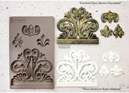 Vista 14 de Rediseño con Prima Redisign Furniture Decor Moulds® Coral Reef de 5 x 8 pulgadas, grosor de 0.315 in de grosor para aparador de funiture, chocolate