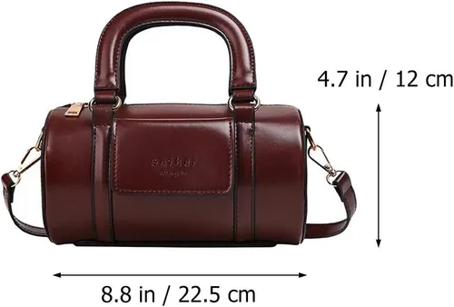 Vista 5 de ValiCLUD - Bolsa de moda para bolso retro con forma de cilindro Burdeos 482
