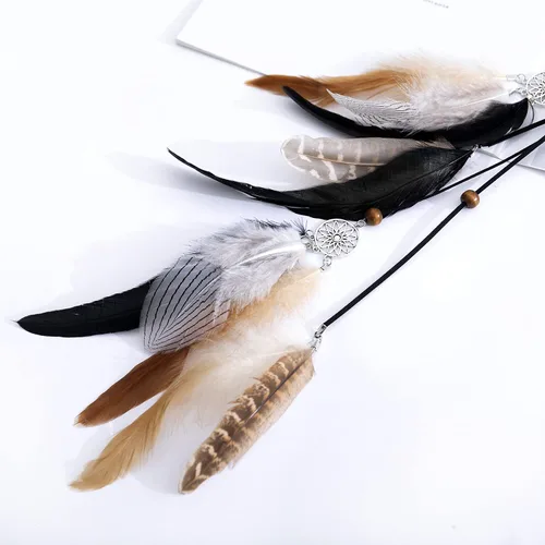 Vista 3 de lureme Diadema de plumas indias accesorios-hecho a mano plumas lazos para el pelo vestido de cabeza vestido tribal pluma tocado (hb000012-13)