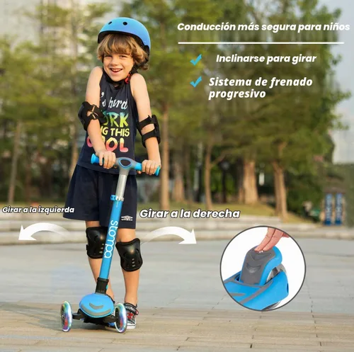 Vista 5 de Toddler Scooter 2-in-1 Light Up 3 Wheel Scooters with Seat for Ages 3+