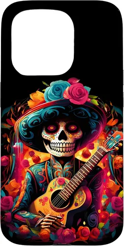 Vista 14 de iPhone 16 Sugar Skull Day of the DEAD Dia de Los Muertos Mariachi Case