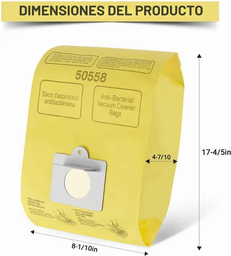 Vista 7 de Bolsas para aspiradora Kenmore Canister Tipo C/Q 50555 50557 50558 y Tipo C-5, 10 unidades de Improvedhand