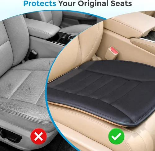 Vista 5 de Tsumbay Cojín de asiento de automóvil, funda de asiento de espuma viscoelástica con parte inferior antideslizante, ajuste universal