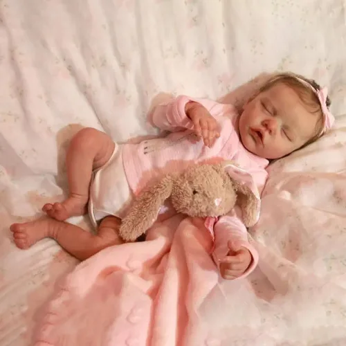 Vista 4 de cosheng Muñecas realistas de bebé recién nacido, muñecas de bebé prematuro realistas de 18 pulgadas con cuerpo de tela suave, muñeca de vinilo