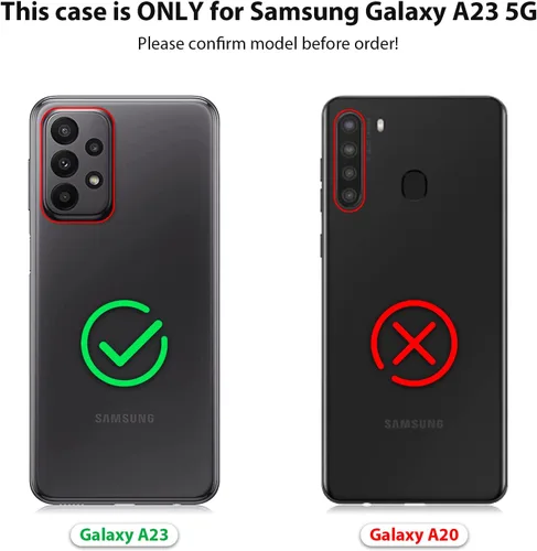 Vista 7 de Jiunai Funda para Samsung A23, a prueba de golpes, antipolvo, resistente, resistente, de doble capa, borde elevado, funda protectora al aire libre