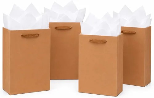 Vista 24 de SHIPKEY Paquete de 10 bolsas de regalo verde aguamarina con papel de seda bolsa de regalo de dama de honor de 8 x 4 x 11 pulgadas, bolsa de papel