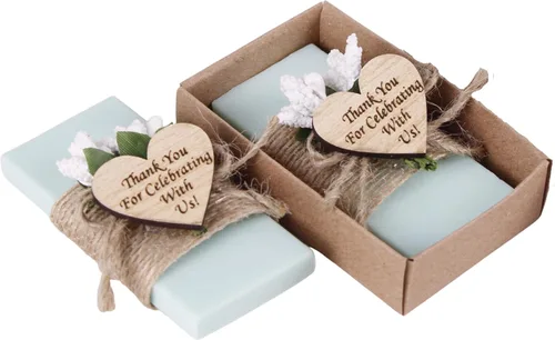 Vista 14 de Paquete de 10 decoraciones para baby shower de Happy Times Favors, regalos para baby shower, jabón mini vegano personalizado hecho a mano con aroma