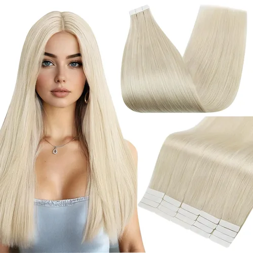 Vista 13 de Full Shine - Extensiones de cabello humano con cinta adhesiva, 10 pulgadas, sin costuras, color 1 negro azabache de 1.06 oz, cinta invisible