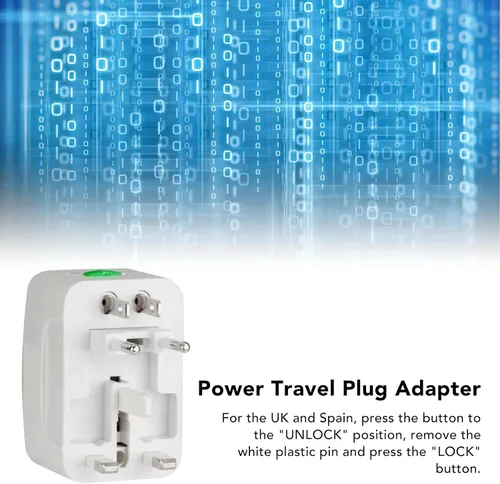 Vista 2 de LIANGLIDE Adaptador de viaje en todo el mundo, adaptador de corriente universal portátil multiusos en todo el mundo adaptador de enchufe de viaje