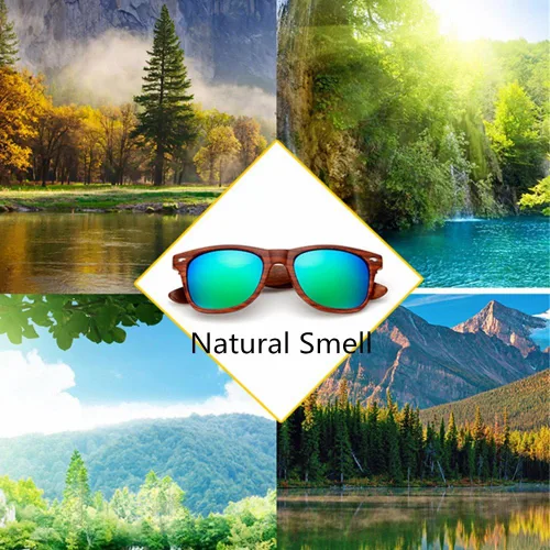 Vista 5 de Long Keeper Gafas de sol de madera para hombres y mujeres, gafas vintage con brazos de madera real