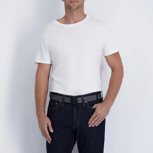 Vista 5 de Calvin Klein de los hombres ajustable Firma algodón belt-white