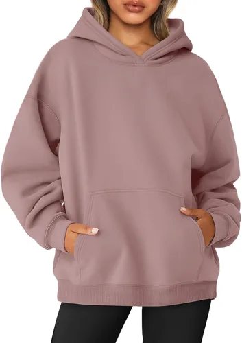 Vista 61 de AUTOMET Sudaderas de gran tamaño con capucha de forro polar para mujer, camisas de manga larga, sudaderas con bolsillo para otoño 2025