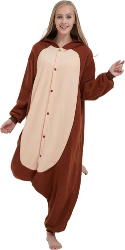 Vista 2 de SimZoo Pijama de animal para adultos, disfraz de cosplay de animales para hombres y mujeres, ropa de dormir unisex de una sola pieza