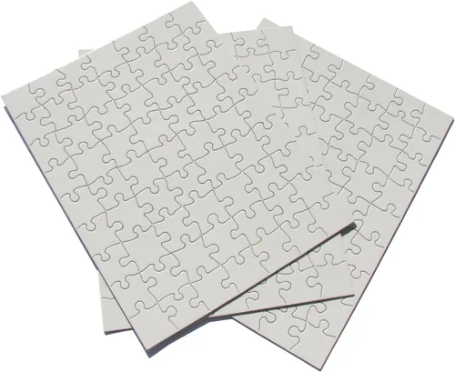 Vista 13 de Inovart Lil' Ones - Rompecabezas de 4 piezas en blanco, 12 rompecabezas por paquete, 4 x 4 pulgadas, blanco