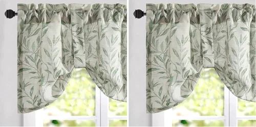 Vista 10 de VOGOL Cenefa floral negra para ventanas, patrón de pájaro, 52 x 18 pulgadas *Pájaro dorado