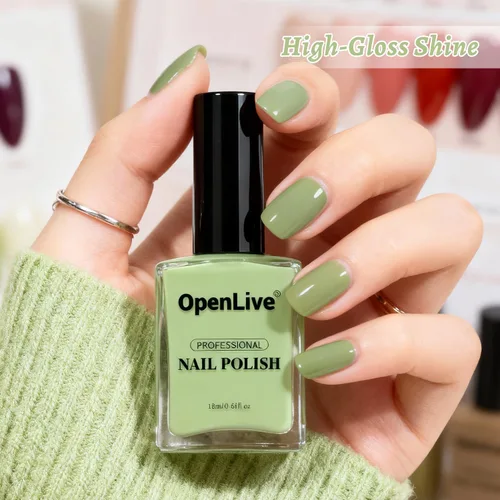 Vista 42 de OpenLive Esmalte de uñas negro de 0.6 fl oz, gran volumen, secado rápido, secado rápido y de larga duración, arte de uñas de color para bricolaje