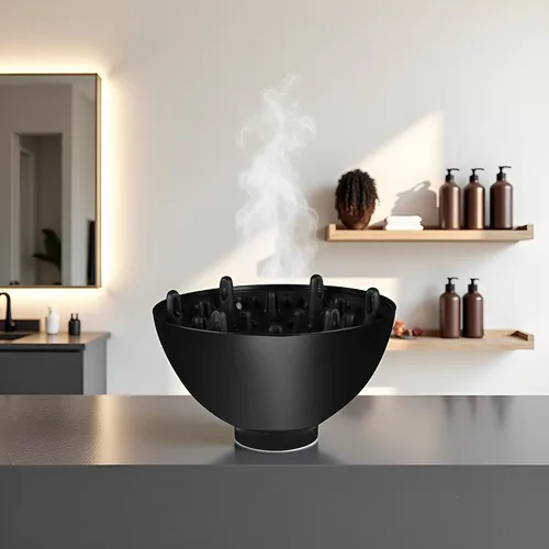 Vista 5 de Difusor de pelo, negro adaptable para secadores de pelo, difusor universal para secador de cuidado rizado, difusores y herramientas de peinado