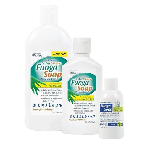 Vista 8 de Pedifix FungaSoap® Jabón de aceite de árbol de té para pies y cuerpo – 2 oz (Tamaño de viaje) – Botella pequeña para cuidado de piel con picazón