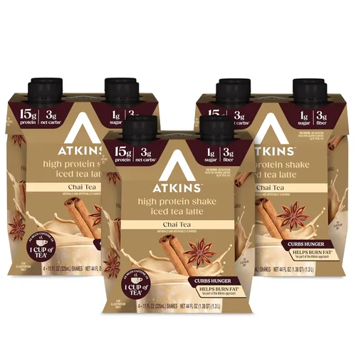 Vista 9 de Atkins Café au Lait - Batido de proteínas con sabor a café helado, batido alto en proteínas, bajo en azúcar, bajo en carbohidratos y bajo en azúcar