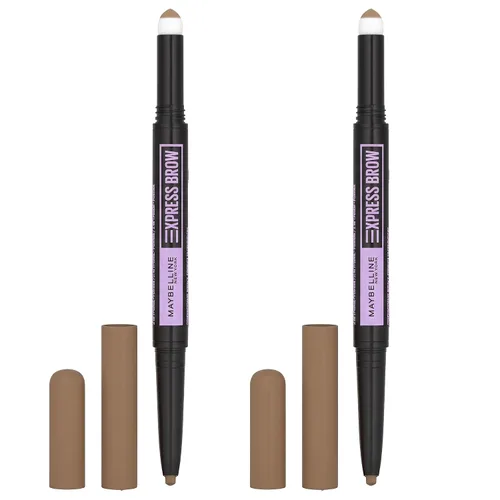 Vista 13 de Maybelline Express Brow 2 en 1 lápiz y maquillaje de cejas en polvo, rubio claro, 1 unidad 248 Rubio Claro