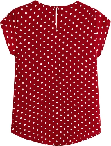 Vista 2 de Milumia - Blusa plisada y elegante para mujer, con estampado floral y manga casquillo o pétalo, para oficina o vacaciones