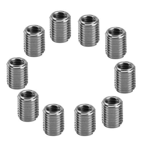 Vista 26 de 10 piezas de inserción de rosca autorroscante, tuerca reductora de acero inoxidable de 0.236 in hembra M3x0.0.197 in macho M5x0.0.315 in