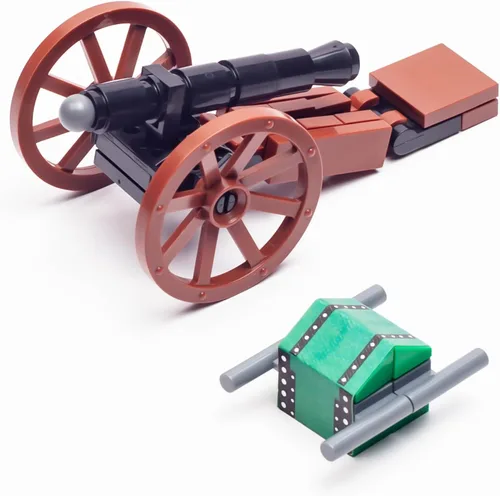 Vista 9 de Medieval Warfare Cannon 2, paquete de armas militares, figuras de soldados de juguete, minifigura de juguete compatible con las principales marcas