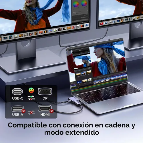 Vista 6 de UGREEN Adaptador USB C a DisplayPort 1.4 8K @60Hz con PD 100W carga rápida