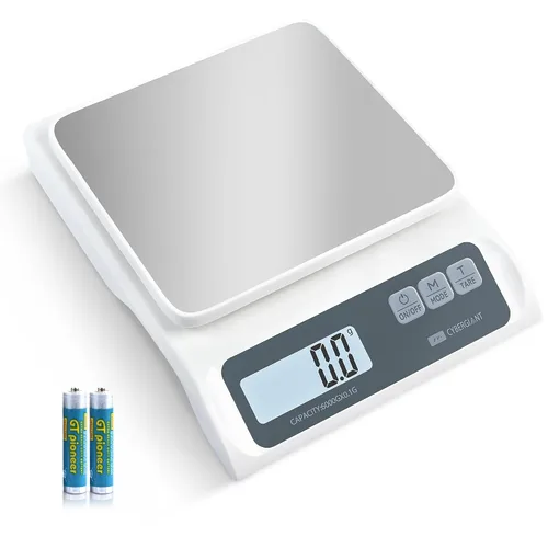 Vista 7 de CYBERGIANT Báscula digital de precisión para alimentos de 13 libras/0.004 oz, preparación de comidas, cocina, horneado y café expreso, báscula