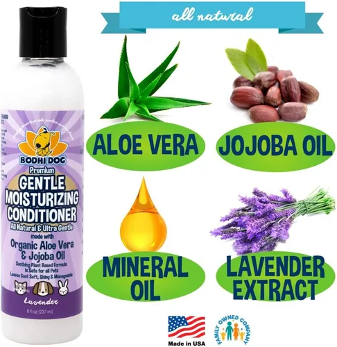 Vista 4 de Bodhi Dog Acondicionador hidratante suave para perros, fórmula calmante a base de plantas con aloe vera y aceite de jojoba, hidrata y suaviza