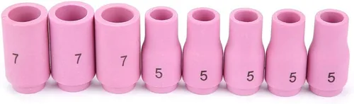 Vista 5 de Piezas de la antorcha de soldadura, 53 unids tig soldadura antorcha cuerpo partes gas lente boquilla boquilla kit taza para WP-9 20 25