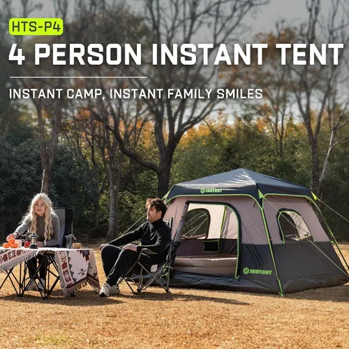 Vista 9 de 4/6/8/10 Person Instant Tent, Waterproof Pop Up Tents for Camping with Rainfly, 60 Seconds Easy Setup, Automatic Cabin Tent for Family Camping with