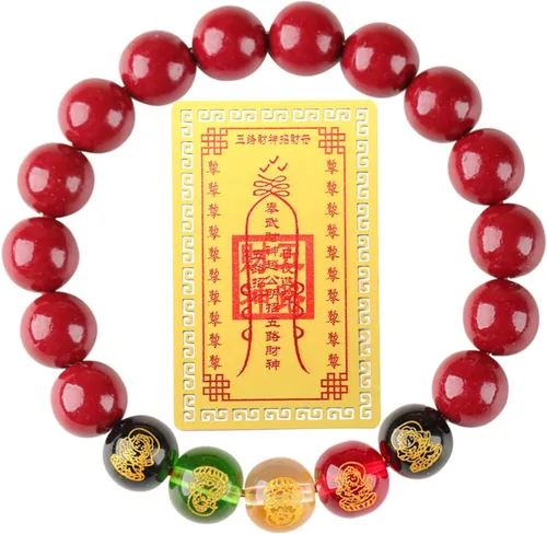 Vista 10 de Pulsera china de la riqueza y la suerte del Feng Shui para mujeres para atraer dinero, riqueza, éxito, pulseras de dinero con cuentas para mujer