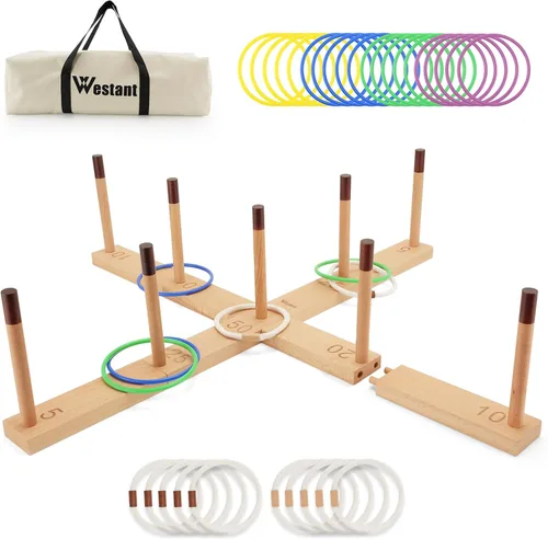 Vista 8 de Westant Juego de lanzamiento de anillos al aire libre – Juegos extra grandes para exteriores de 33 pulgadas para adultos y familia, juegos gigantes