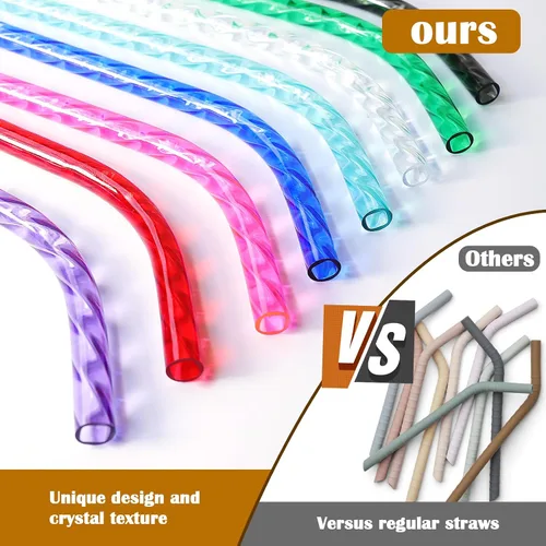 Vista 2 de Pajitas reutilizables para reemplazo de Stanley Cup, pajita larga de plástico de 12 pulgadas para vasos de 40 30 oz, pajitas duras coloridas