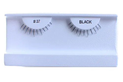Vista 11 de 10 pares de pestañas postizas 100% cabello humano, negro natural #1