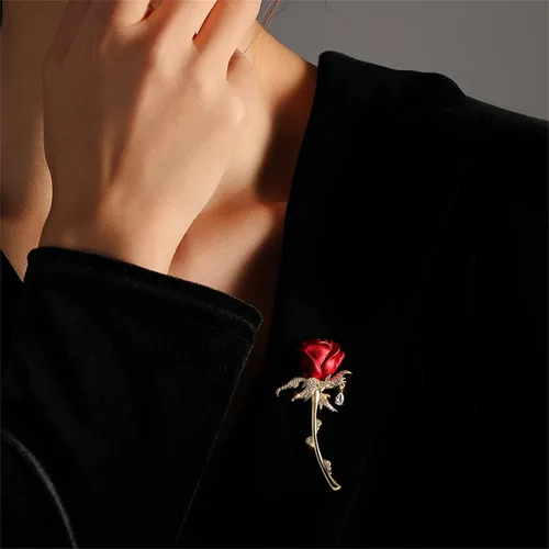 Vista 7 de Broche de la serie floral para mujer, disfraz de moda, flor de perla, broche y alfileres, joyería, regalo de Navidad