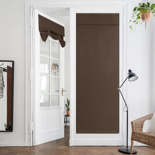 Vista 111 de HOMEIDEAS Cortinas Opacas para Aula para Puerta Principal, Cubierta de Ventana de Puerta de Aula, Persianas de Privacidad con Aislamiento Térmico