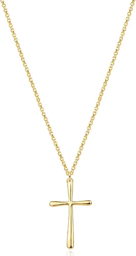 Vista 35 de Fettero - Collar con dije de cruz de fe, chapado en oro de 14 K, cadena fina, minimalista, simple, pequeña, para oración, regalo de joyería religiosa