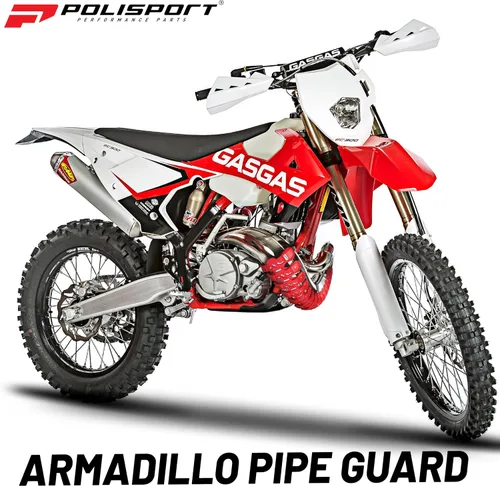 Vista 8 de Polisport Armadillo - Protector de tubería - Negro, construcción ligera de PA/ABS, ajuste universal para tubos de escape de 2 tiempos, resistente al