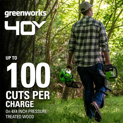 Vista 2 de Greenworks Motosierra inalámbrica sin escobillas de 40 V y 16 pulgadas (Gen 2)