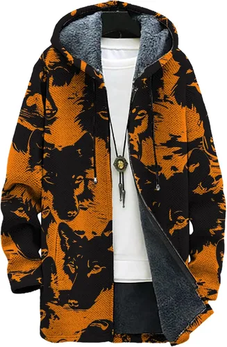 Vista 17 de Mens Hooded Cardigan Japanese Art Zip Up Long Sleeve Sweater Hoodie Dragon Print Coat with Pockets