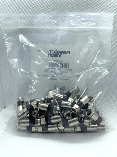 Vista 7 de Perfect Vision Ridgeloc Rg6 Conector de cable coaxial de compresión tipo F hembra 50 unids Directv aprobado PV6UE