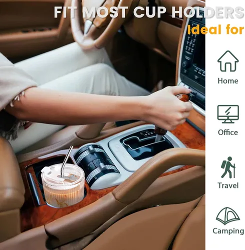 Vista 9 de HIGIINC Tazas de café helado con tapas y pajitas 2 piezas, juego de 16 OZ de vasos irrompibles para beber, vasos de plástico transparente