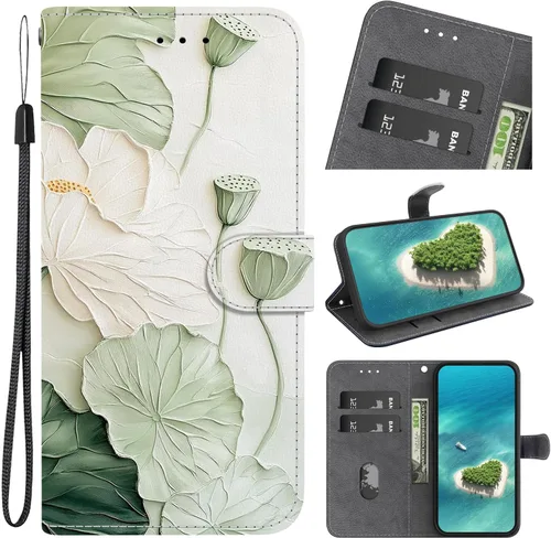 Vista 16 de Funda de cuero con tapa para Motorola Moto E7 Power Case con ranura para tarjeta de cuero con patrón de cristal pintado (SJ-31)