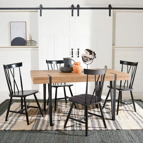 Vista 6 de SAFAVIEH Home Collection Friar Farmhouse DCH1401A-SET2 - Silla de comedor con eje negro