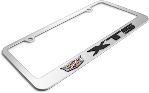 Vista 2 de iPick Image para Cadillac XT5 en 3D en marco de matrícula de metal cromado espejo